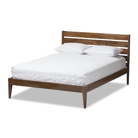 Baxton Studio Elmdon Solid Wood Slatted Headboard Style Full Size Platform Bed 138-7616